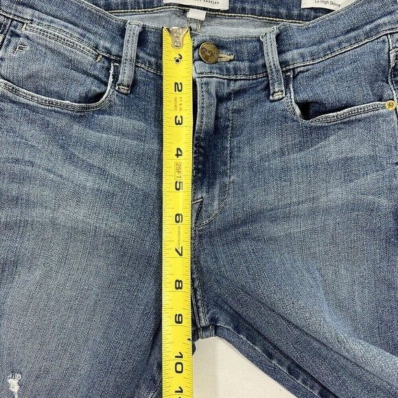 Frame Denim Le High Blue Stretch Skinny Distressed LHSK899 Size 26 - Picture 13 of 14